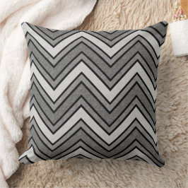 Zickzack graue und schwarze Skizze Kissen