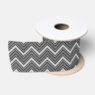 Zickzack graue und schwarze Skizze Satinband