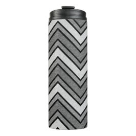 Zickzack graue und schwarze Skizze Thermosbecher