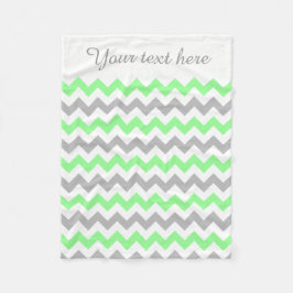 Zickzack, grünes, weißes, graues Textblanket Fleecedecke