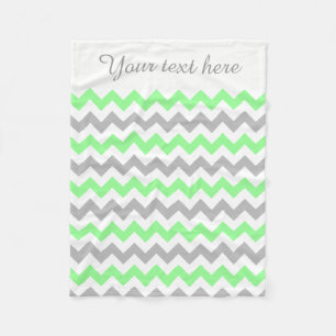 Zickzack, grünes, weißes, graues Textblanket Fleecedecke