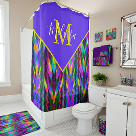 Zickzack, heller Stamm Duschvorhang