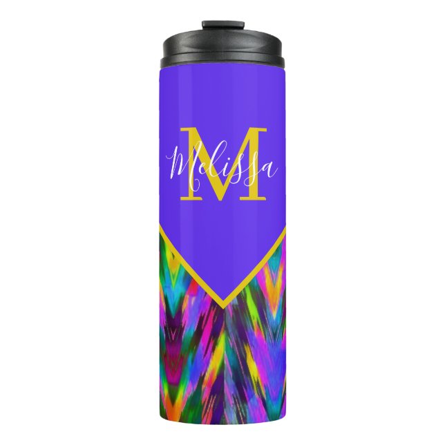 Zickzack, heller Stamm Thermosbecher (Vorderseite)