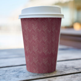 Zickzack, Herringbone-Muster, luxuriös rot Pappbecher