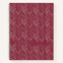 Zickzack Herringbone-Muster Luxus Red Notizbuch