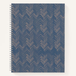 Zickzack Herringbone Muster Retro Blau Notizbuch