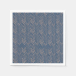 Zickzack Herringbone Muster Retro Blau Serviette