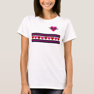 Zickzack-Herz-Liniendesign mit Text T-Shirt