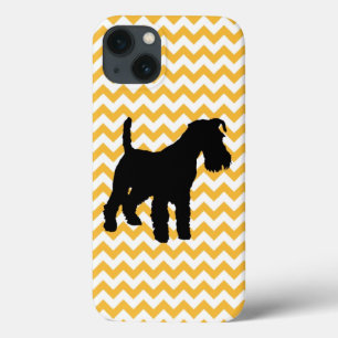 Zickzack Hintergrund mit Schnauzer-Silhouette Case-Mate iPhone Hülle