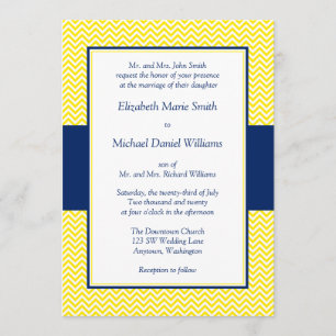 Zickzack Hochzeitseinladungen von Navy Blue und Ye Einladung