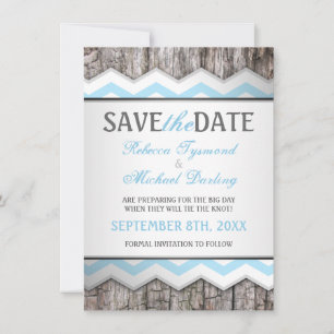 Zickzack & holz Rustic Speichern Sie die Ankündigu Save The Date