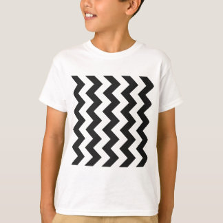 Zickzack I - Weiß und dunkelgrau T-Shirt