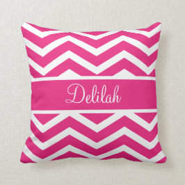 Zickzack Individuelle Name in Pink Kissen