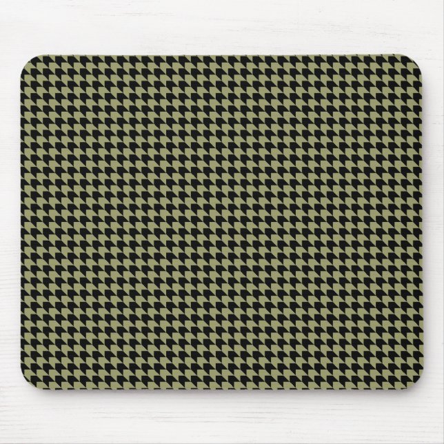 Zickzack Karos Avocado und Black Mousepad (Vorne)