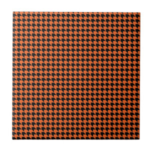Zickzack Karos Orange und Schwarz Fliese