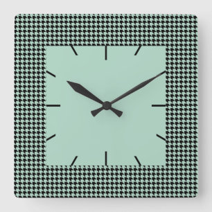 Zickzack Karos Seefahrt und Schwarz Quadratische Wanduhr