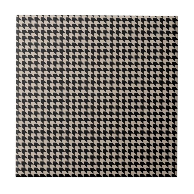 Zickzack Karos Tan und Black Fliese (Vorderseite)