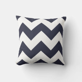 Zickzack Kissen mit Navy Blue Zigzag