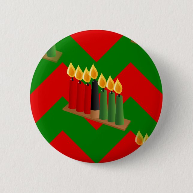 Zickzack Kwanzaa Button (Vorderseite)
