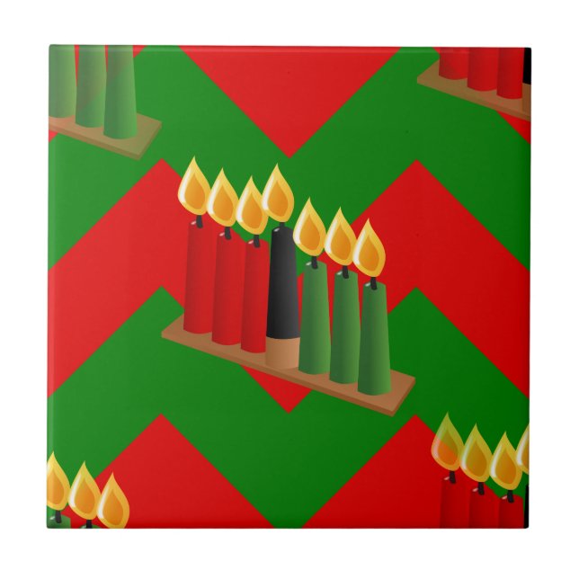 Zickzack Kwanzaa Fliese (Vorderseite)