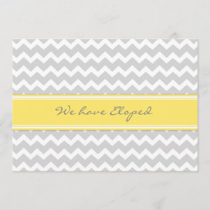 Zickzack Lemon Gray Elopement Announctions Cards Ankündigung