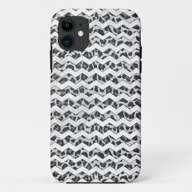 Zickzack Leopard, grau und leicht grau Case-Mate iPhone Hülle (Rückseite)