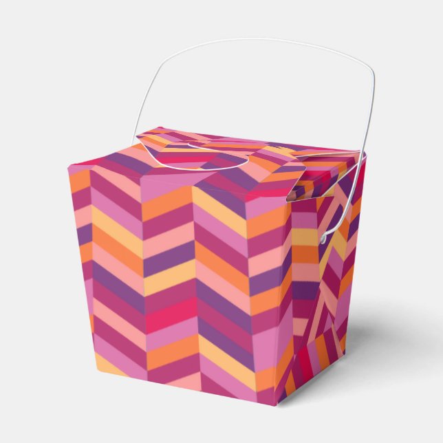 Zickzack lila orangefarbene Probe Geschenkboxen Geschenkschachtel (Vorderseite)