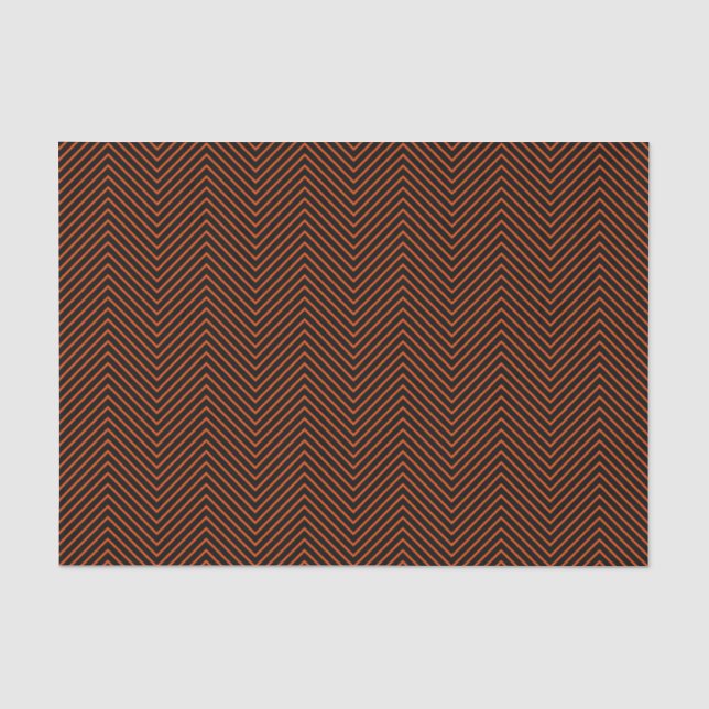 Zickzack Line Tissue Paper - Hell-Orange auf Schwa Seidenpapier (Vorderseite)
