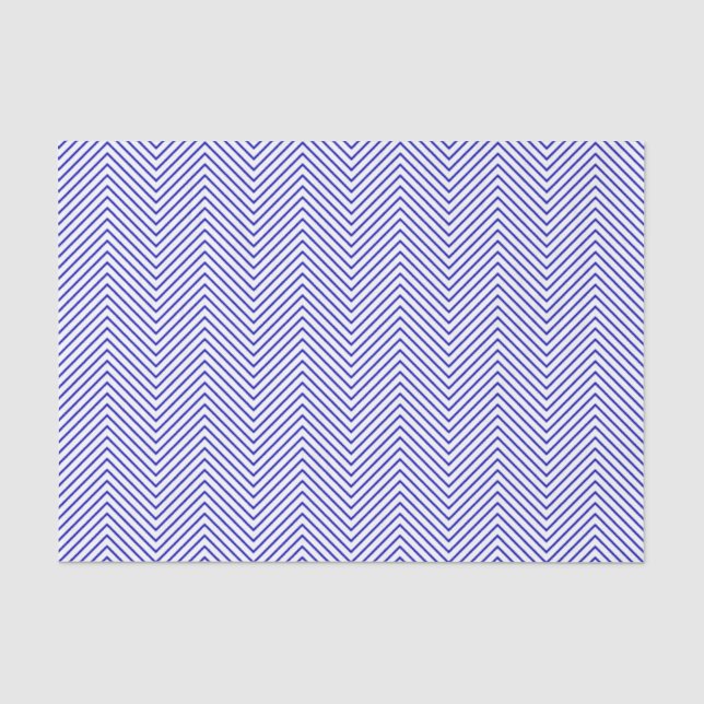 Zickzack Line Tissue Paper - Royal Blue on White Seidenpapier (Vorderseite)