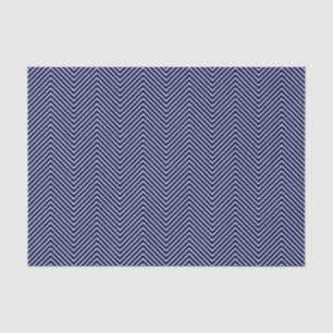 Zickzack Line Tissue Paper - White on Navy Blue Seidenpapier