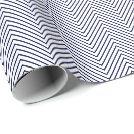 Zickzack Line Wrapping Paper - Navy Blue on White Geschenkpapier