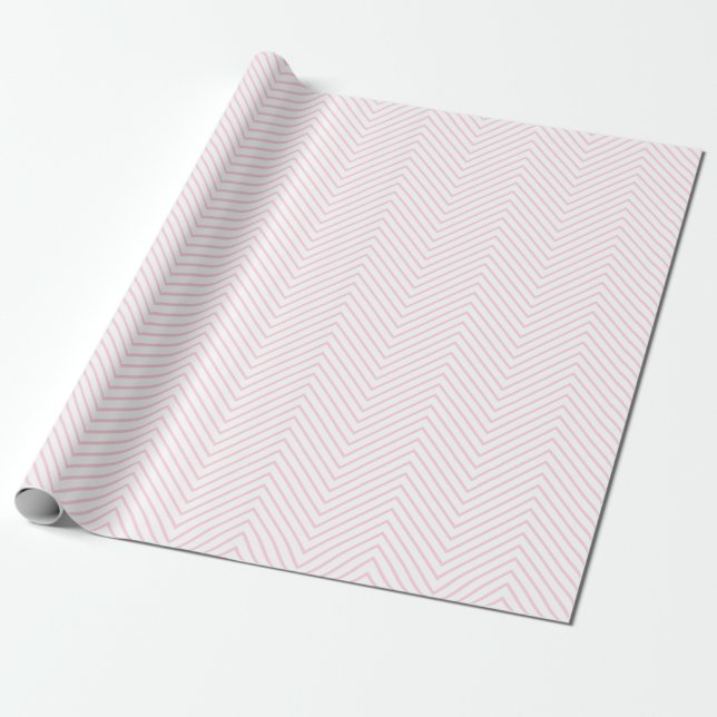 Zickzack Linie, hellrosa auf Weiß |XL| Geschenkpapier (Ungerollt)