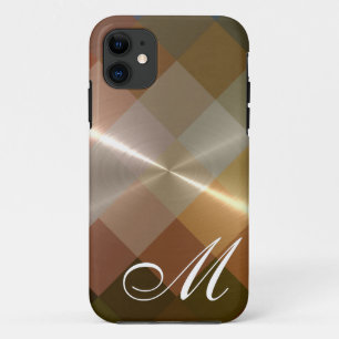 Zickzack Metallmuster und Monogramm 8 Case-Mate iPhone Hülle