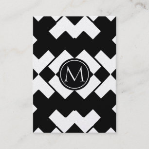 Zickzack modernes Monogramm Visitenkarte