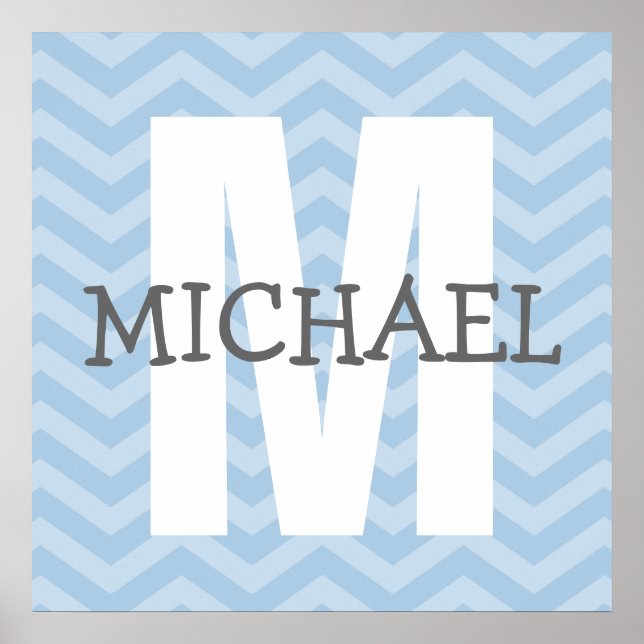 Zickzack monogram Child's Room Art Poster (Vorne)