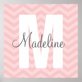 Zickzack monogram Child's Room Art Poster