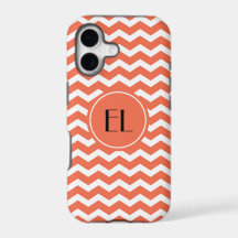 Zickzack Monogram-Mandarine/Orange iPhone-Gehäuse
