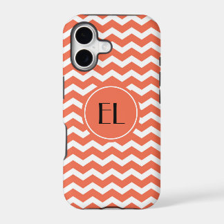 Zickzack Monogram-Mandarine/Orange iPhone-Gehäuse