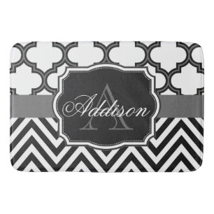 Zickzack Monogramm Badematte
