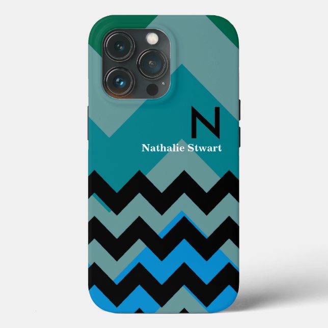 Zickzack Monogramm Case-Mate iPhone Hülle (Rückseite)