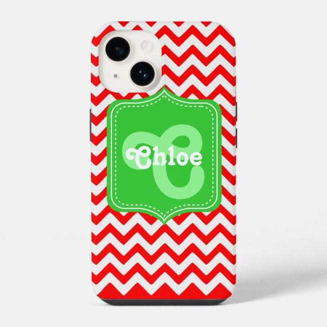Zickzack Monogramm-Chloe iPhone 14 Hülle (Rückseite)