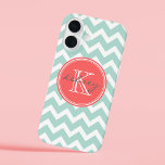 Zickzack Monogramm für Minze und Korallen title_seo2<br><div class="desc">Niedliches und mädchenhaftes Design mit einem modernen,  Zickzack Zickzack-Muster,  personalisiert mit dem eigenen Monogramm-Namen und in einem schicken Kreisrahmen. Klicken Sie auf Anpassen,  um die Schriftart und Farben des Monogrammes zu ändern,  um ein eigenes Design zu erstellen. Kostbare und einzigartige Geschenke!</div>