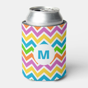 Zickzack Monogramm für personalisierte, helle Farb Dosenkühler