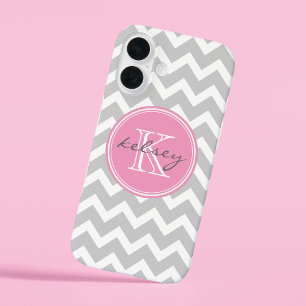 Zickzack Monogramm, grau und rosa title_seo2