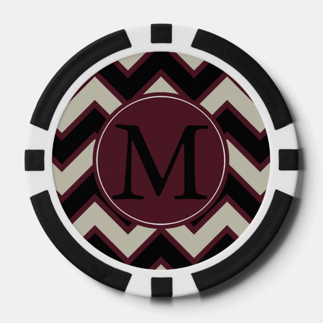 Zickzack Monogramm Pokerchips (Vorderseite)