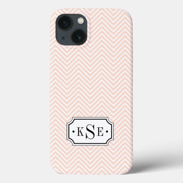 Zickzack Monogramm, rosa und schwarz Case-Mate iPhone Hülle (Rückseite)