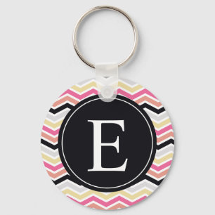 Zickzack Monogramm Schlüsselanhänger