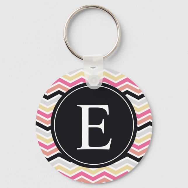 Zickzack Monogramm Schlüsselanhänger (Vorderseite)