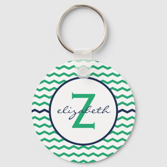 Zickzack Monogramm Schlüsselanhänger (Vorderseite)