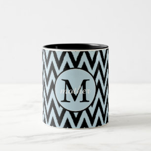 Zickzack Monogramm Zweifarbige Tasse